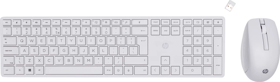 Set maus dhe tastierë, HP 650 4R016AA, pa tela, US-Int layout, madhësi standarde, e bardhë