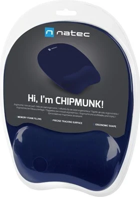 Mauspad Natec Chipmunk, me memory foam, në ngjyrë blu marine
