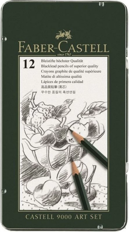 set lapsa grafit Faber-Castell FC-119065 Castell 9000 Art Set 12 copë, jeshile