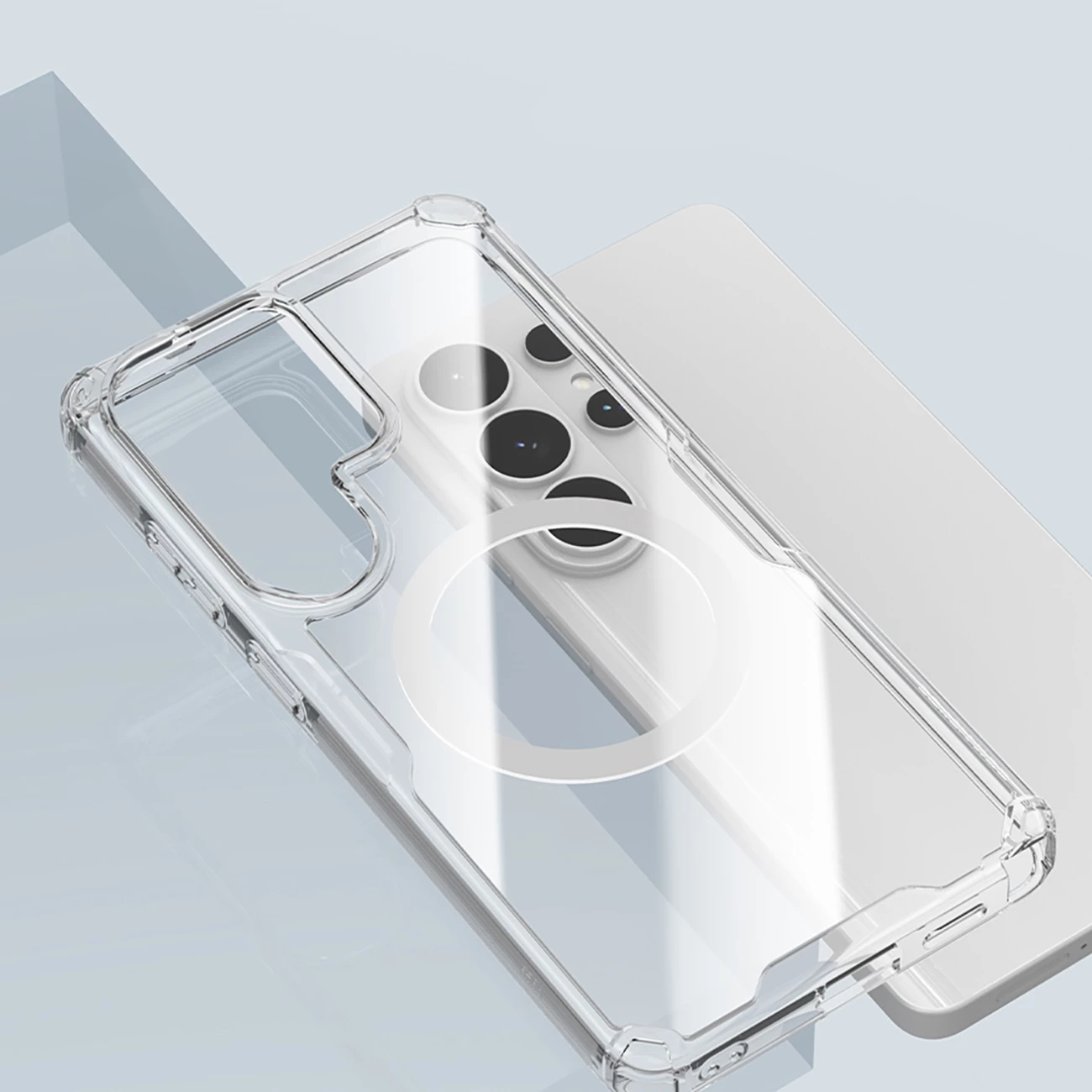 Mbështjellës Nillkin Nature TPU Pro, kompatibil me MagSafe, për Samsung Galaxy S26 Ultra, TPU+PC, i bardhë