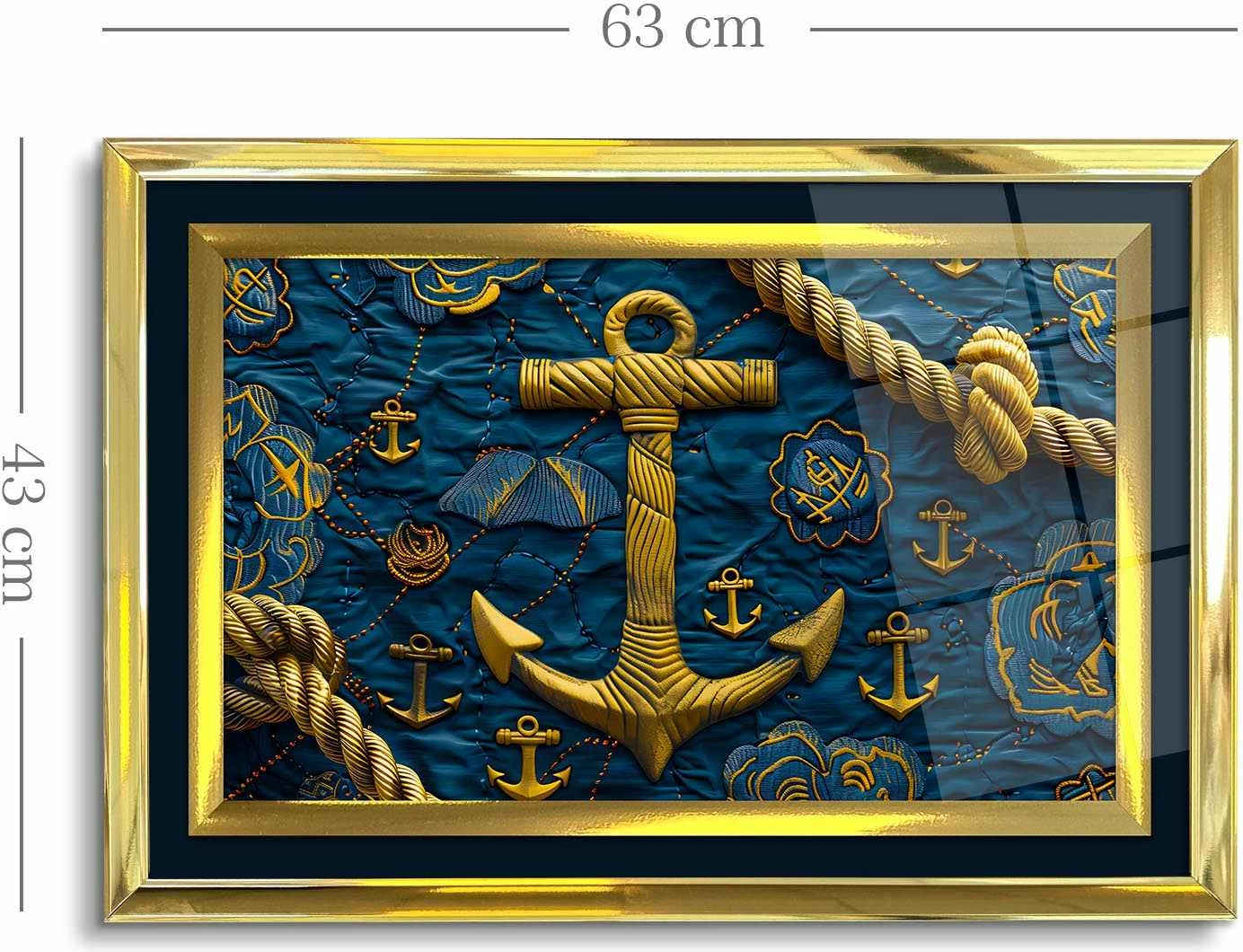 Pikturë dekorative me kornizë, shumëngjyrëshe, 43x65cm
