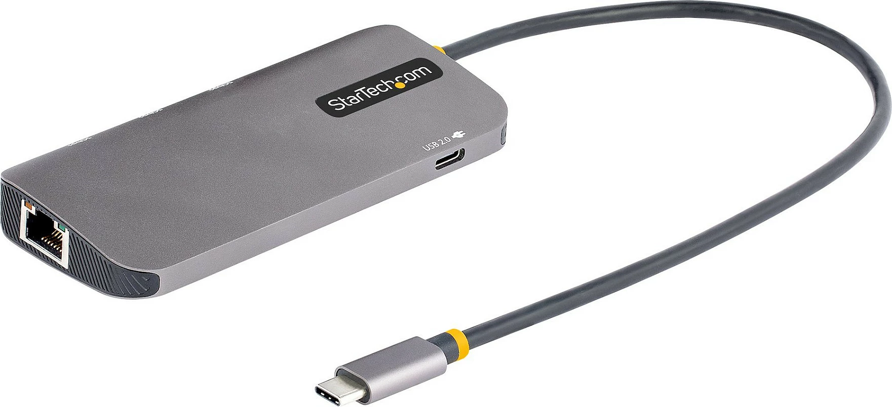 Adapter multiport USB-C StarTech 127B-USBC-MULTIPORT, HDMI 4K 60Hz, 3x USB-A 5Gbps, Gigabit Ethernet, PD 100W, kabllo 30cm, gri