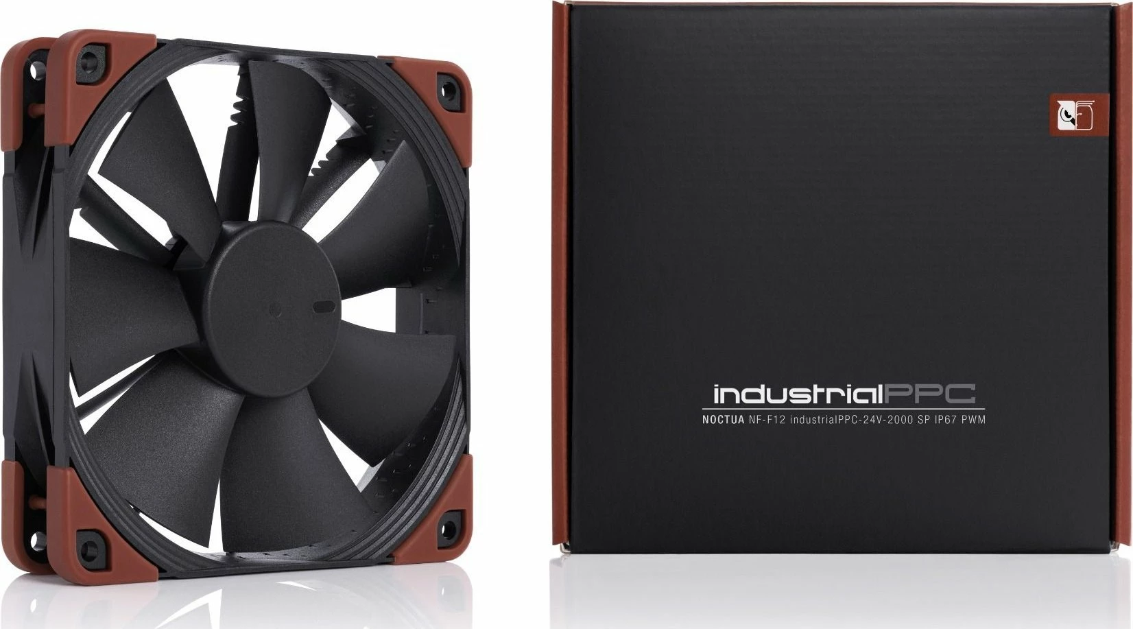 Ventilator Noctua NF-F12 industrialPPC 24V-2000 SP IP67 PWM, 120mm, zi/kafe, 1 copë