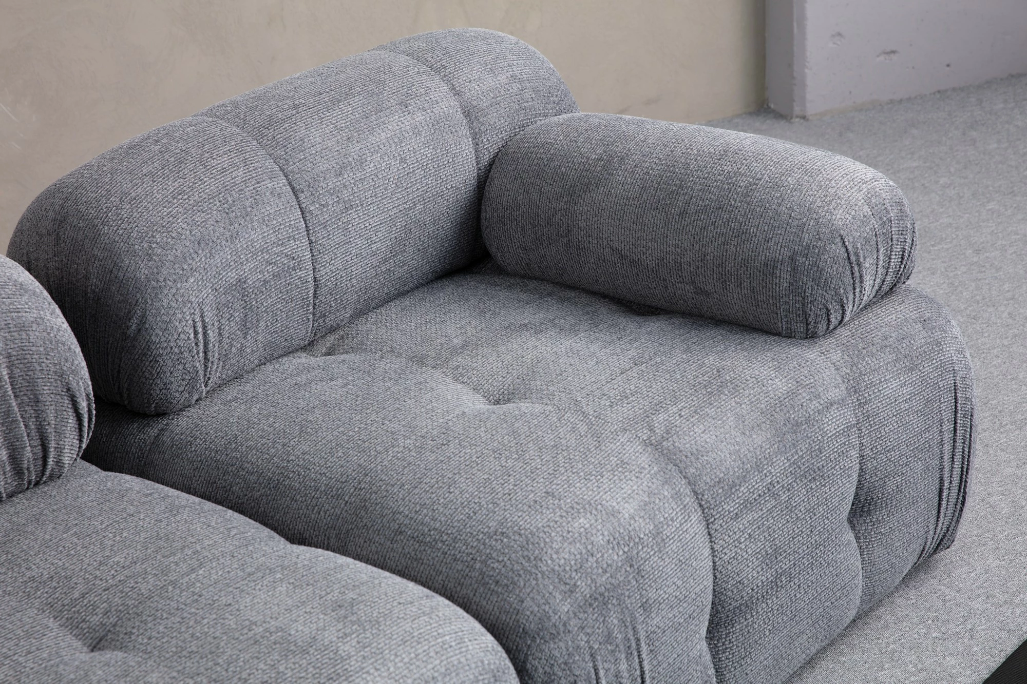 Divan treshe Atelier del Sofa, Petite 3, ngjyrë gri