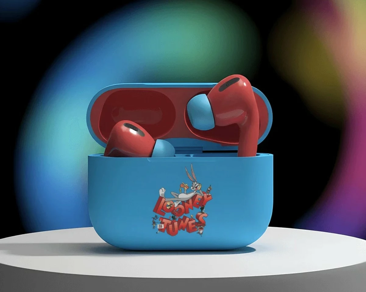 Kufje true wireless Moye Looney Tunes, Bluetooth 5.4, USB-C, 13 mm, 4 orë, kaltër/kuqe