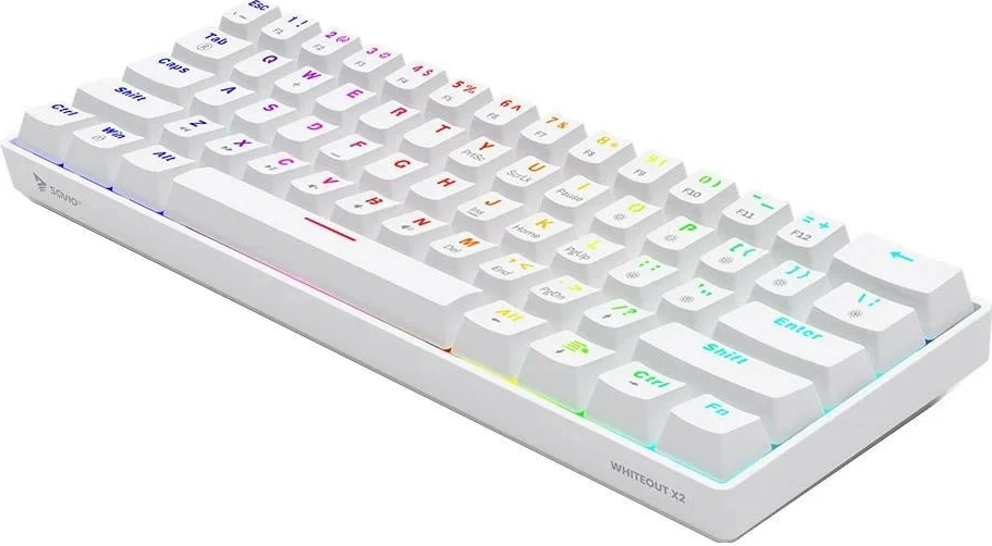 Tastierë mekanike Savio Whiteout X2, Outemu RED, Hot Swap, e bardhë