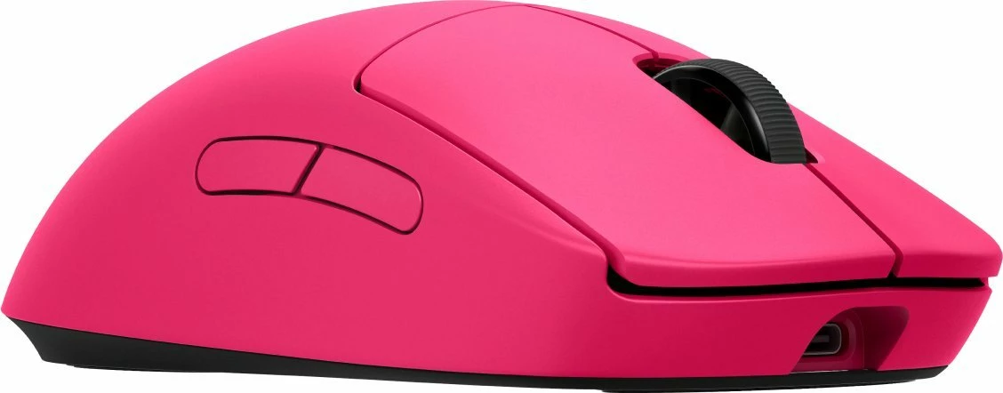 Maus gaming Logitech G Pro 2 Lightspeed 910-007309, wireless 2.4GHz, HERO 2, 32000 DPI, RGB, 80 g, roze, set me receiver dhe kabëll USB-C/USB-A