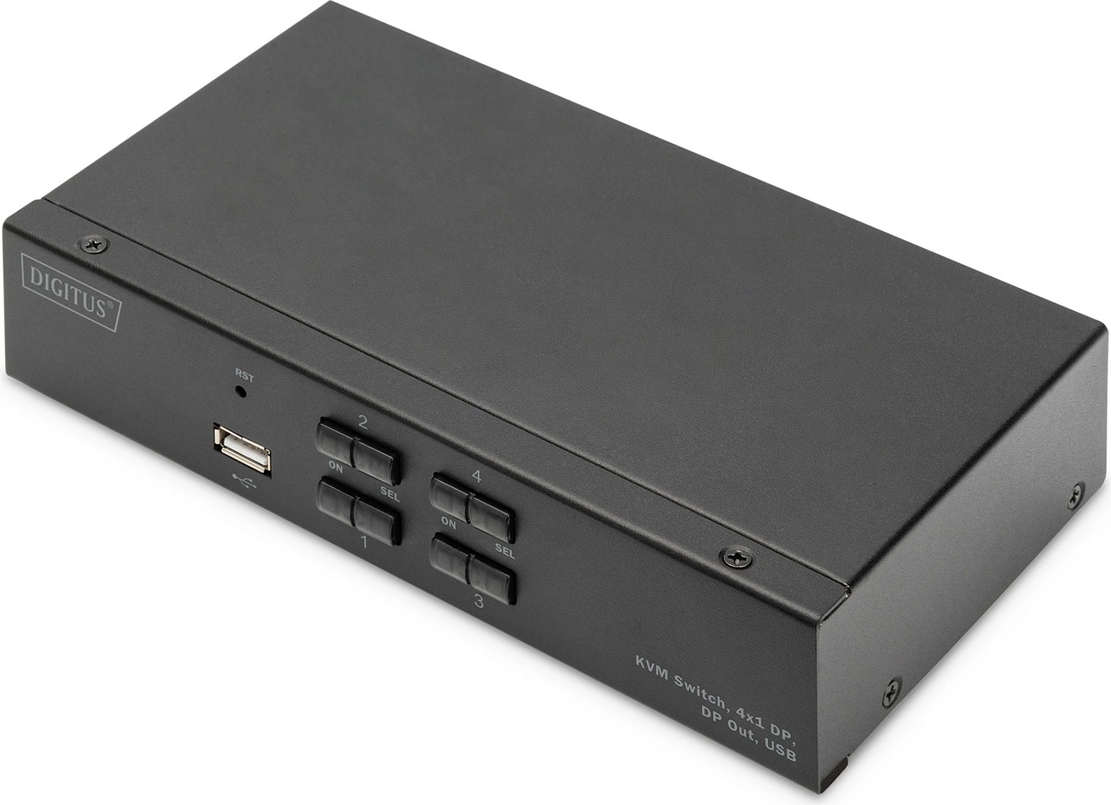 KVM switch Digitus DS-12891, 4x1 DisplayPort, 4K@60Hz, USB + Audio, zi