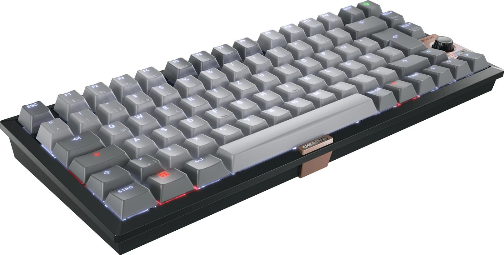 Tastierë mekanike Cherry KW 300 MX, 75%, USB + Bluetooth, Cherry MX2A Silent Red, QWERTZ, LED, e zezë/gri
