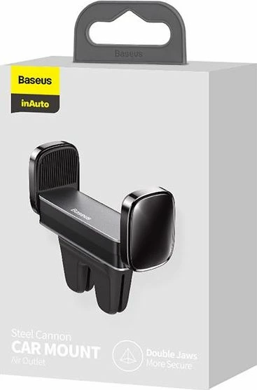 Mbajtës telefoni për veturë Baseus Steel Cannon SUGP-01, clamp për grilë ventilimi, 4.6–6.5\", i zi, 1 copë