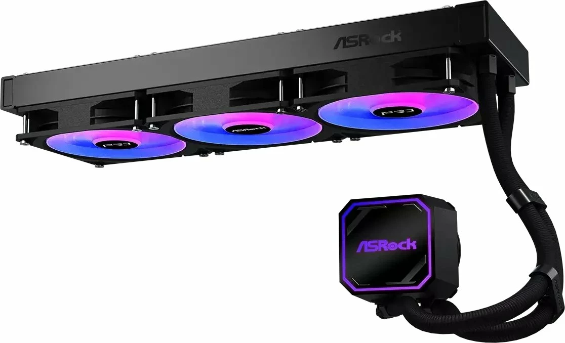 Ftohje e lëngshme CPU ASRock Pro 360 ARGB (90-APRA36-BAAGA6), radiator 360mm, 3x120mm PWM, AM4/AM5 & LGA1700/1851, e zezë, me pastë termike