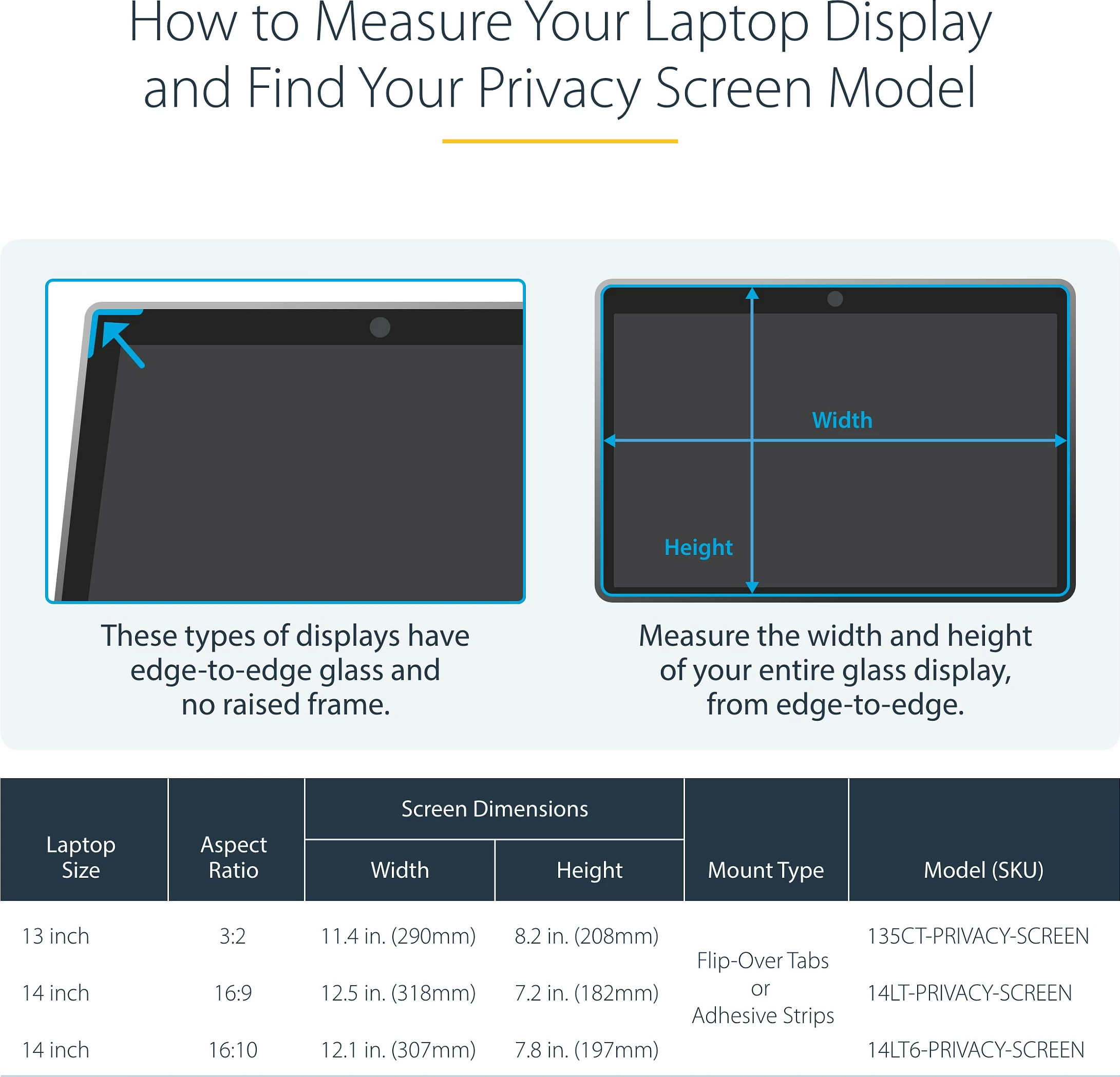 Filtër privatësie për ekran laptopi StarTech 14" 16:9, flip-over, touch, anti-glare, 51% blue light, i zi