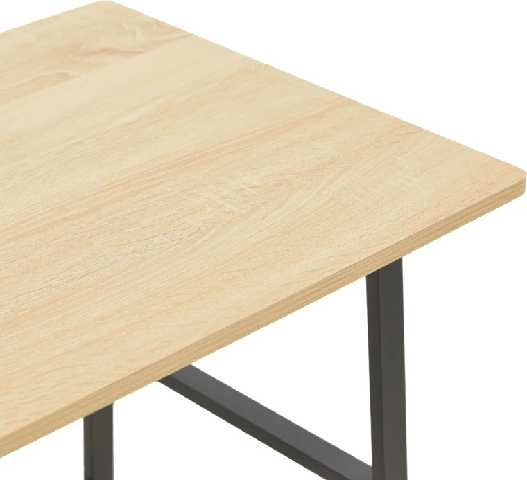 Tavolinë pune Ferje me rafte, MDF natyrale-e zezë, 100x48x75cm