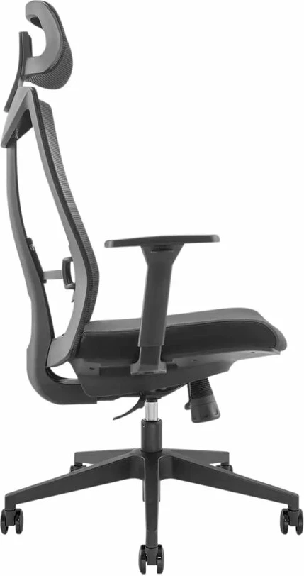 Karrige zyre UVI Focus UVIB001, ergonomike me rrjetë, me mbështetje koke, e zezë