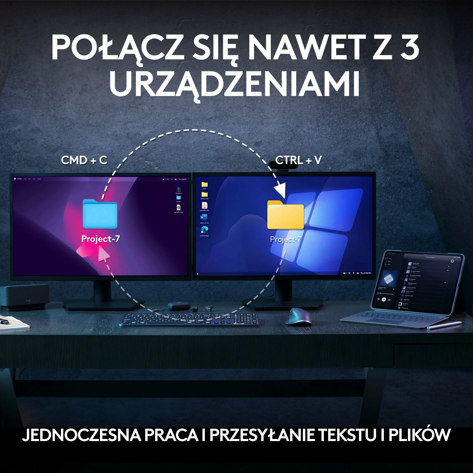 Set tastierë + maus Logitech MX Keys S Combo 920-011614, wireless, Bluetooth/USB, US INTL, me numpad, me wrist rest, Grafit