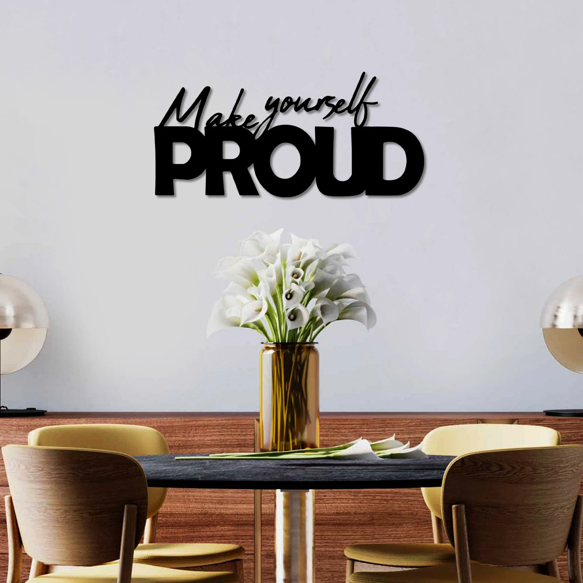 Aksesor dekorativ metalik për mur, Wallity, Make Yourself Proud