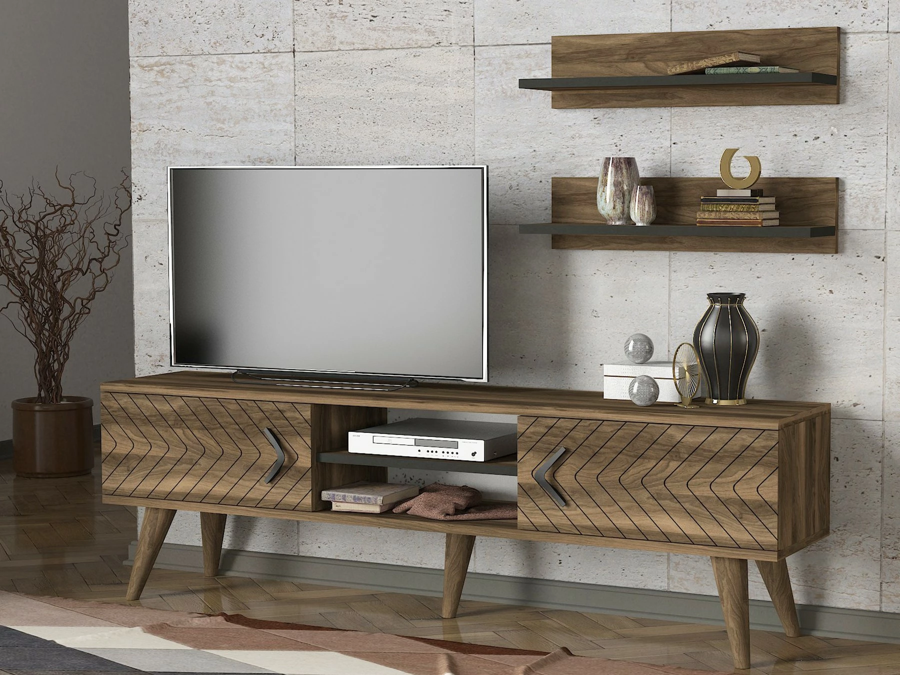 Njësi TV Skye Decor, Legato, ngjyrë arre