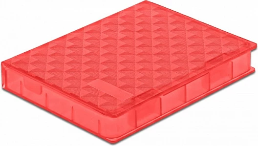 Kuti mbrojtëse DeLOCK për HDD/SSD 2.5", plastike, e kuqe