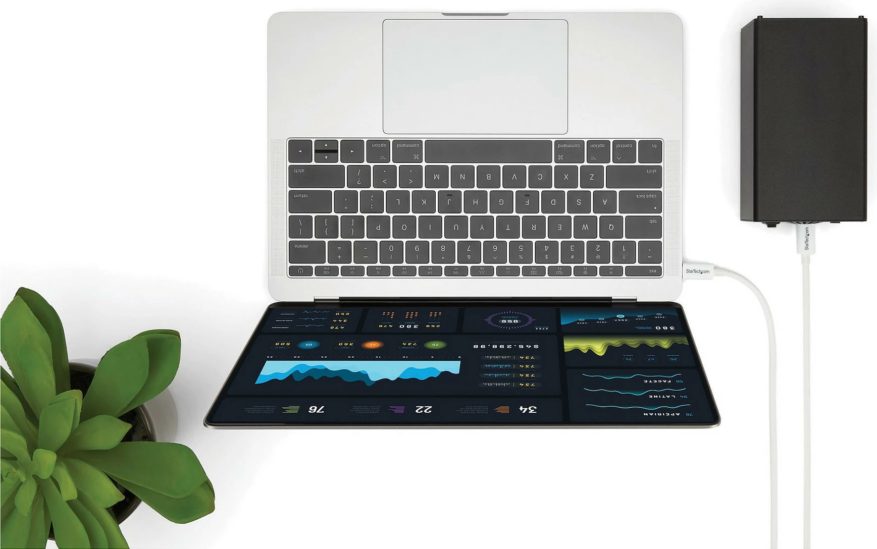 Kabllo Thunderbolt 3 StarTech TBLT3MM2MW, USB-C në USB-C, 2m, 20Gbps, 4K 60Hz, e bardhë