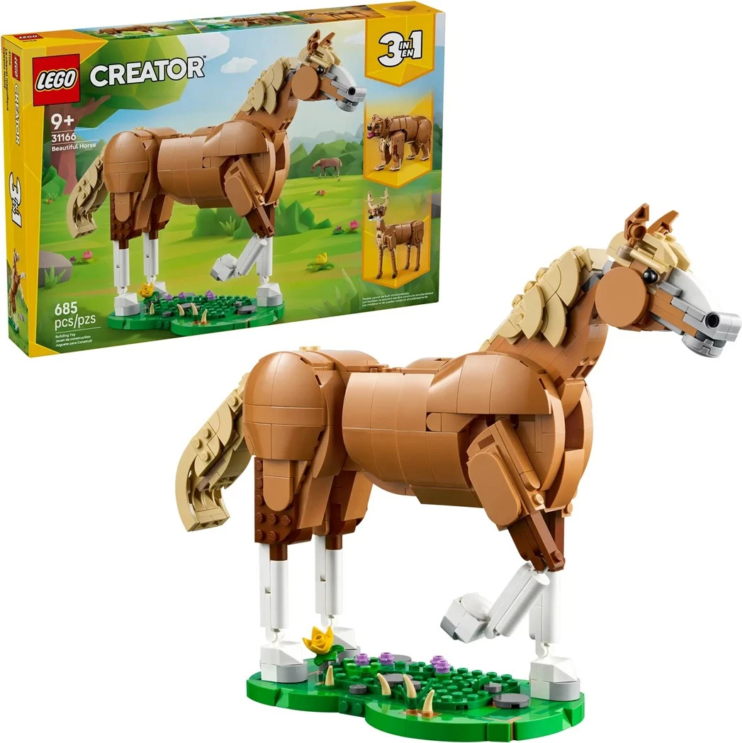 Set LEGO Creator 3 në 1, Beautiful Horse 31166, 685 pjesë