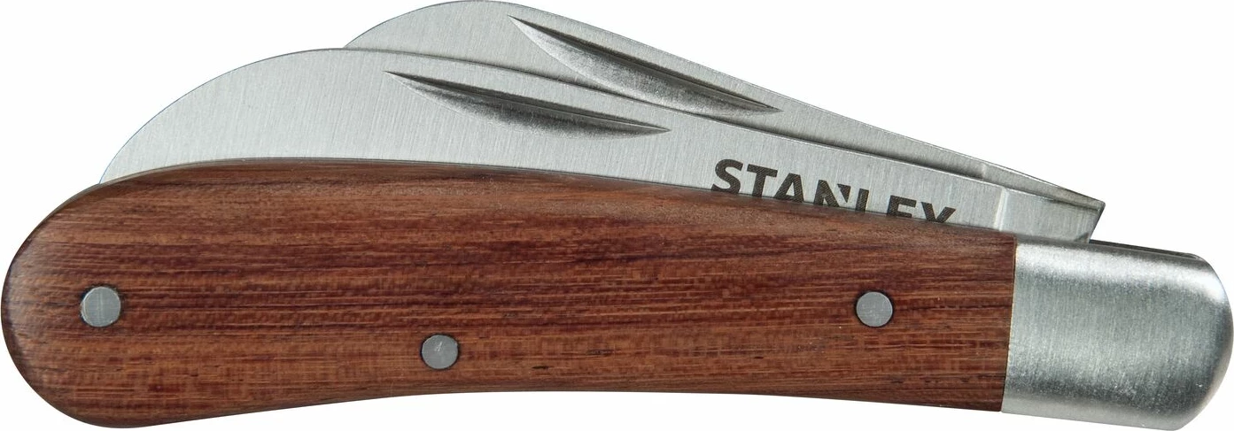 Thikë elektrikisti Stanley STHT0-62687, me 2 tehë, dorezë druri, kafe
