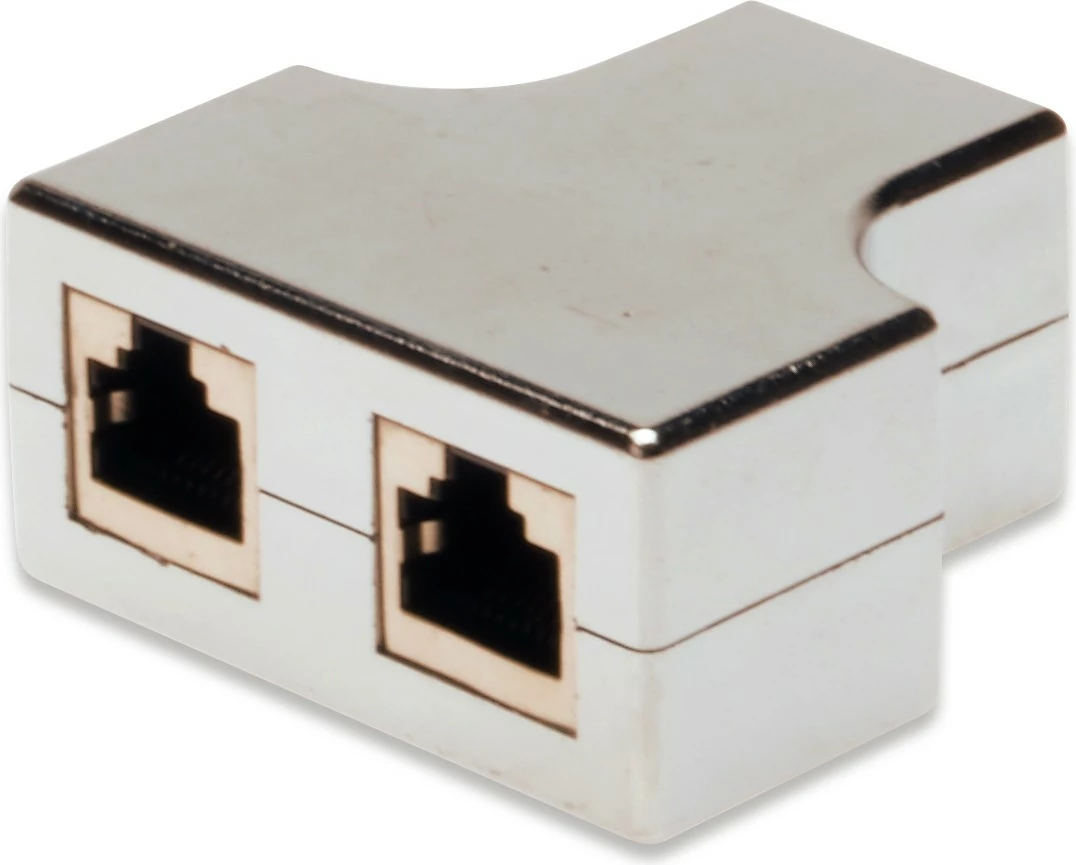 Adapter rrjeti Digitus CAT 5e, 3x RJ45, shielded, gri