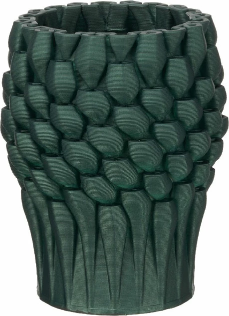 Vazo qeramike CLAY, ngjyrë e gjelbër e errët, 16x16x20cm