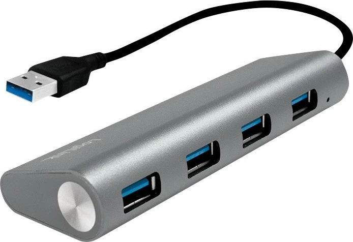 Hub USB LogiLink UA0307, 4xUSB 3.0, alumini, argjendtë