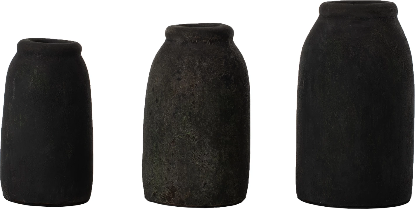 Vazo dekorative 3 copë, FH7711, ngjyrë gri fosile