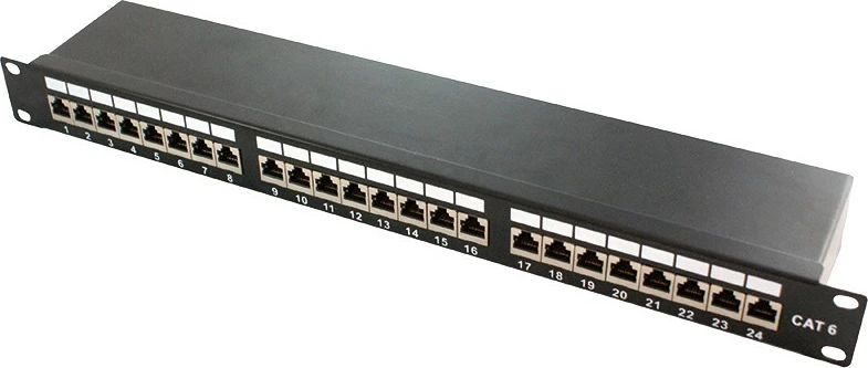 Patch Panel LogiLink 19", RJ-45, Cat6a, Metal, Montim në rack, E zezë
