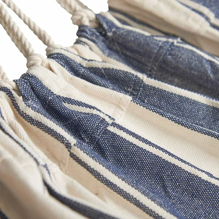 Hamak VONHAUS 22/105 200 x 152.5 cm, kapacitet 120 kg, me çantë transporti, blu/bardhë