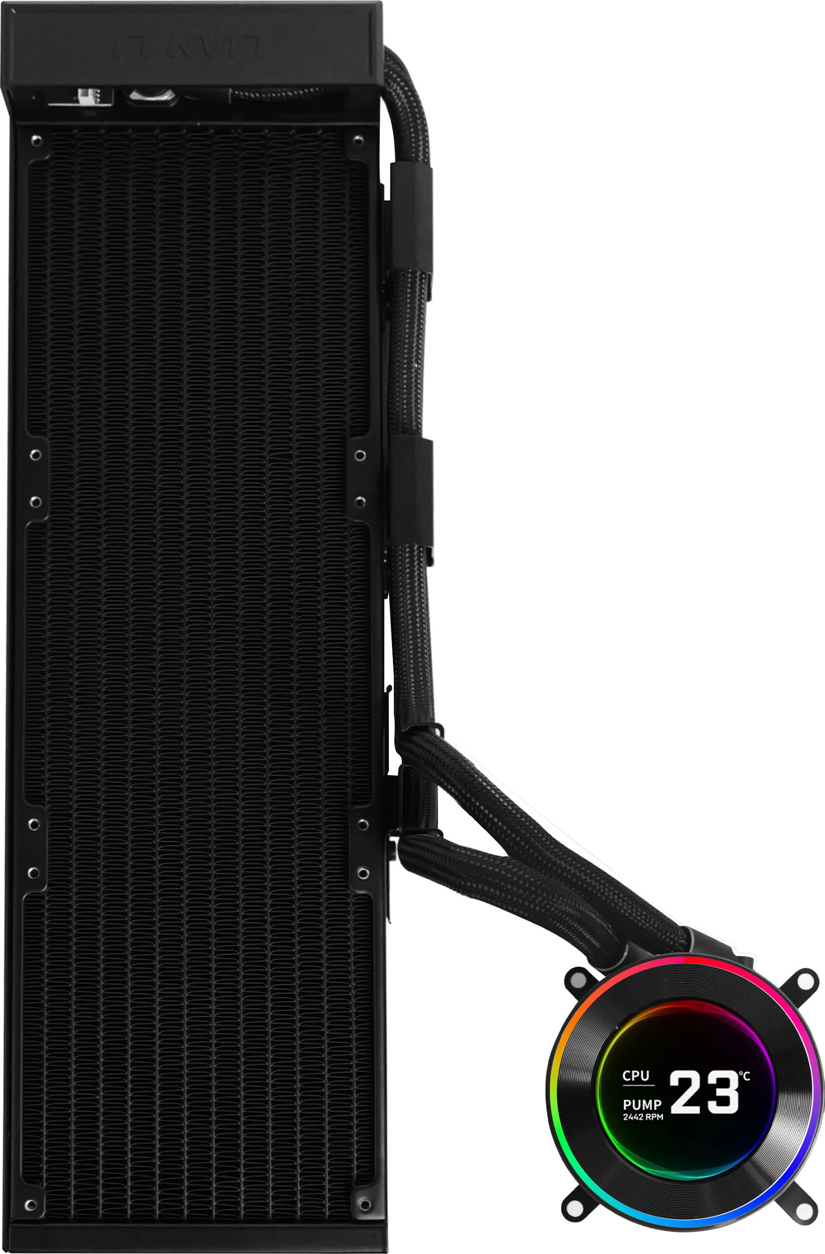 Ftohës uji AiO Lian Li HYDROSHIFT II LCD-C 360N, radiator 360mm, me ekran LCD, i zi