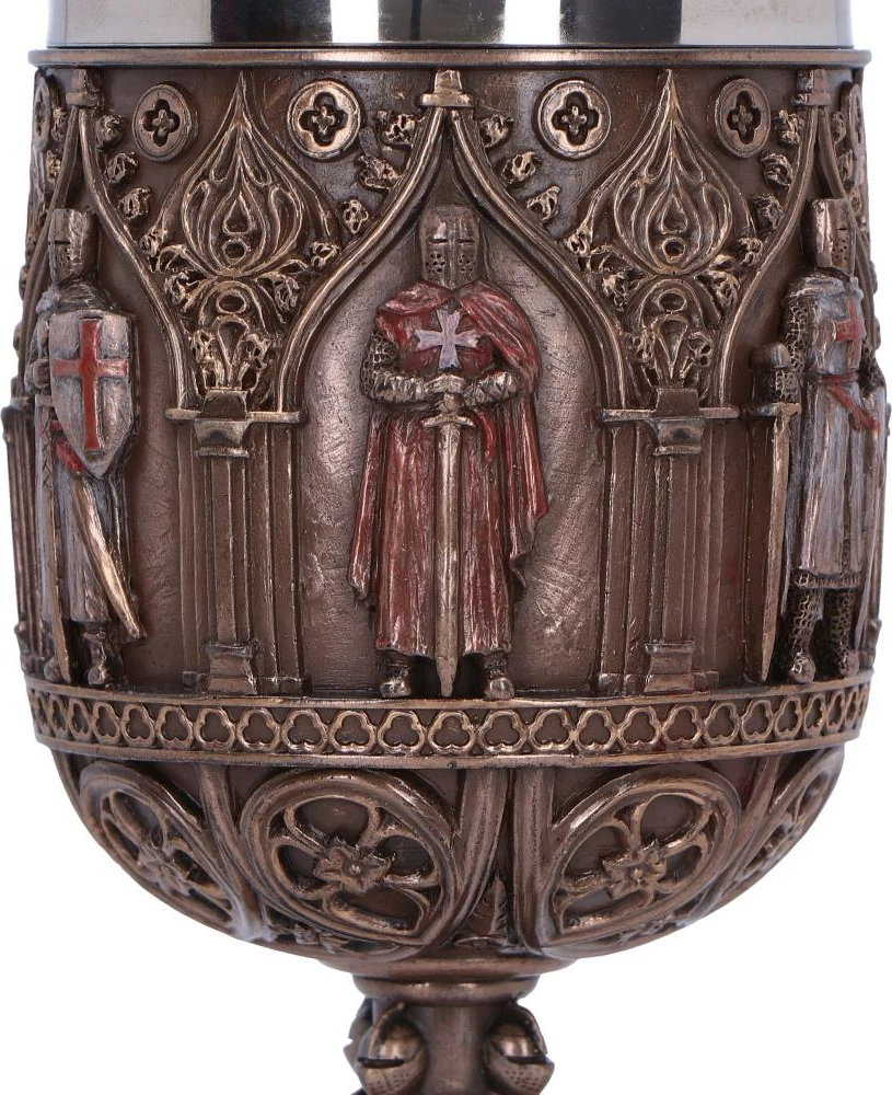 Krigël Nemesis Now Knights Templar, 19 cm, rrëshirë me insert çelik inox, bronze antik