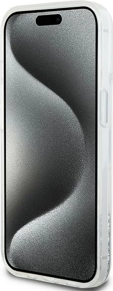 Mbështjellës DKNY Liquid Glitter Big Logo për iPhone 15/14/13, Bardhë