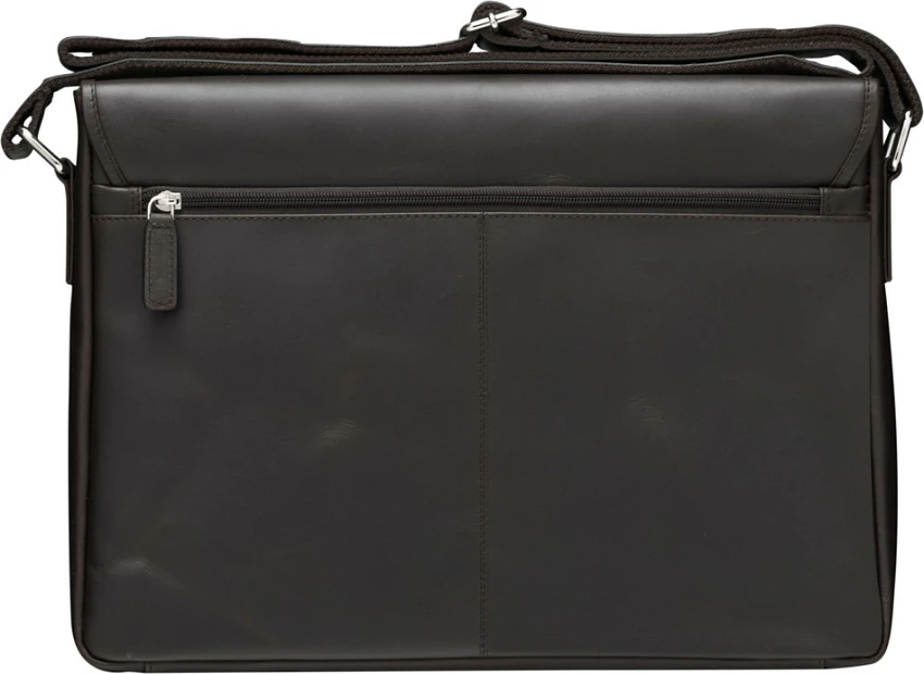 Çantë messenger për laptop dbramante1928 Marselisborg 14", lëkurë full-grain, rrip shpatulle, e zezë