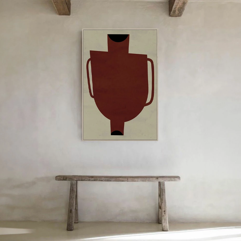 Pikturë dekorative Art Poterie, shumëngjyrëshe, dru natyral, 83x123x4cm