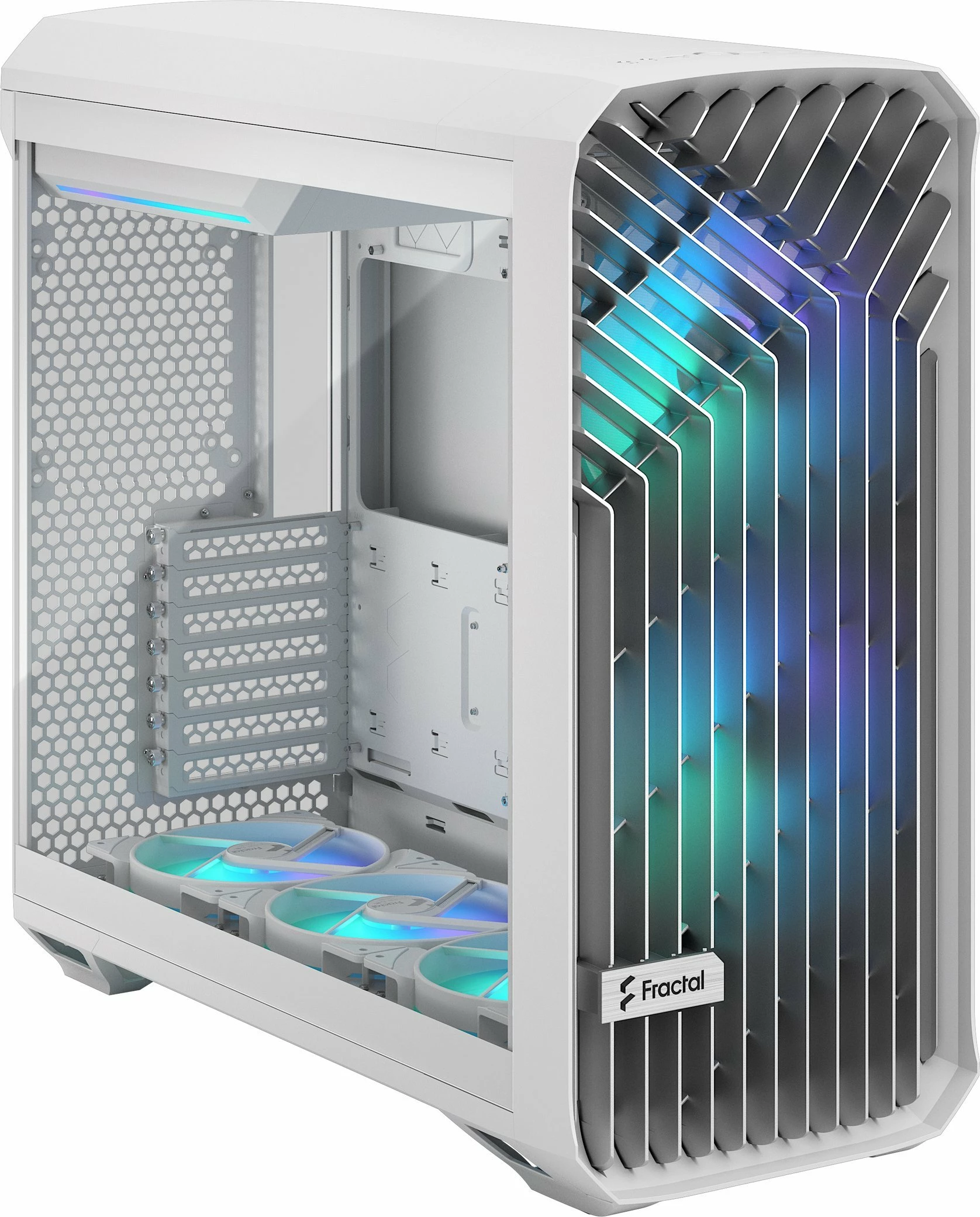 Kasë Fractal Design Torrent RGB TG Clear Tint (FD-C-TOR1A-07) Full Tower ATX/eATX, 5 ventilatorë, USB-C, e bardhë