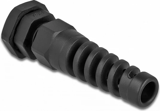 Glandë kablloje DeLOCK PG7 me strain relief, IP68, 3–6.5 mm, e zezë