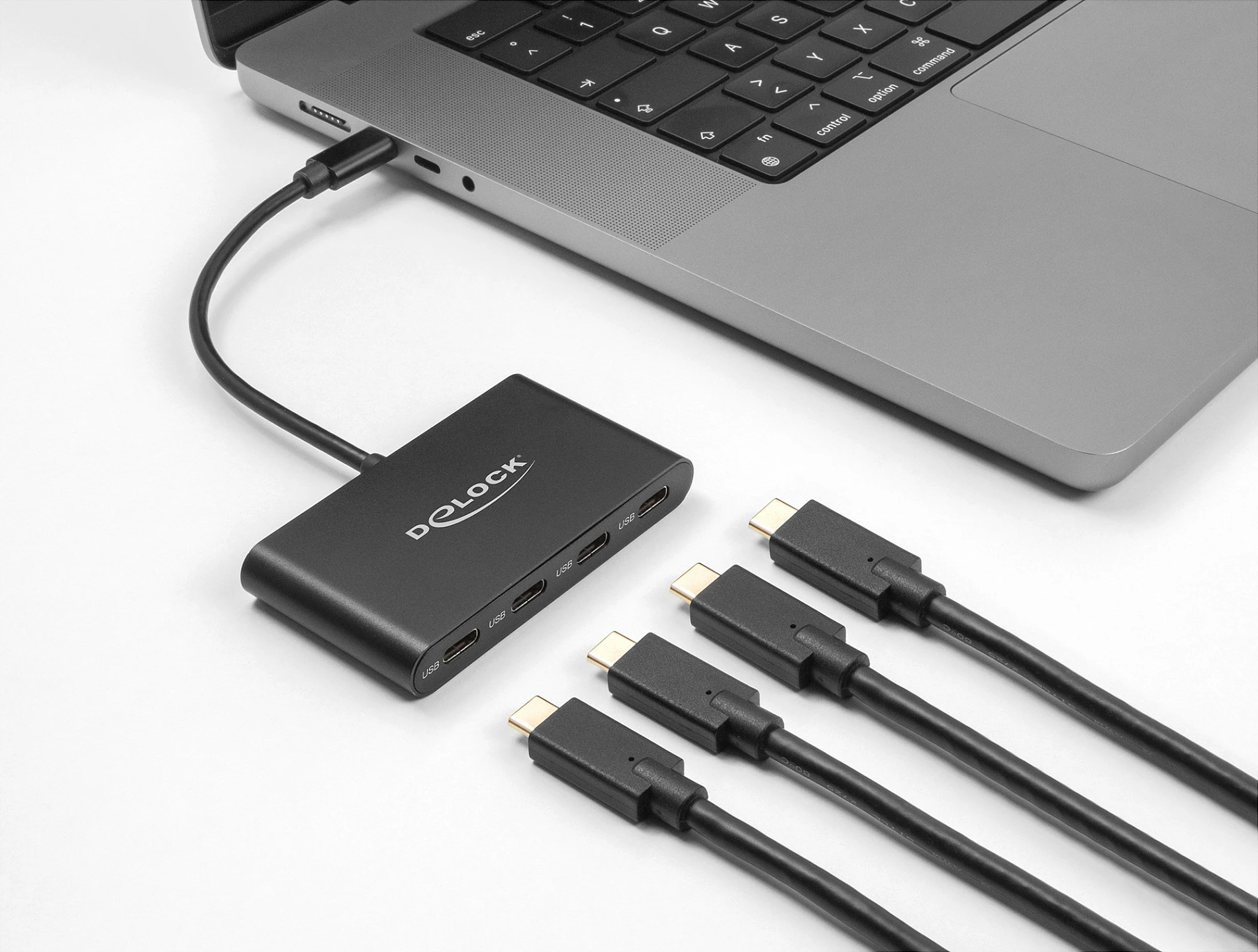 USB-C Hub DeLOCK, 4x USB-C, USB 3.2 Gen 2 10 Gbps, alumini, i zi