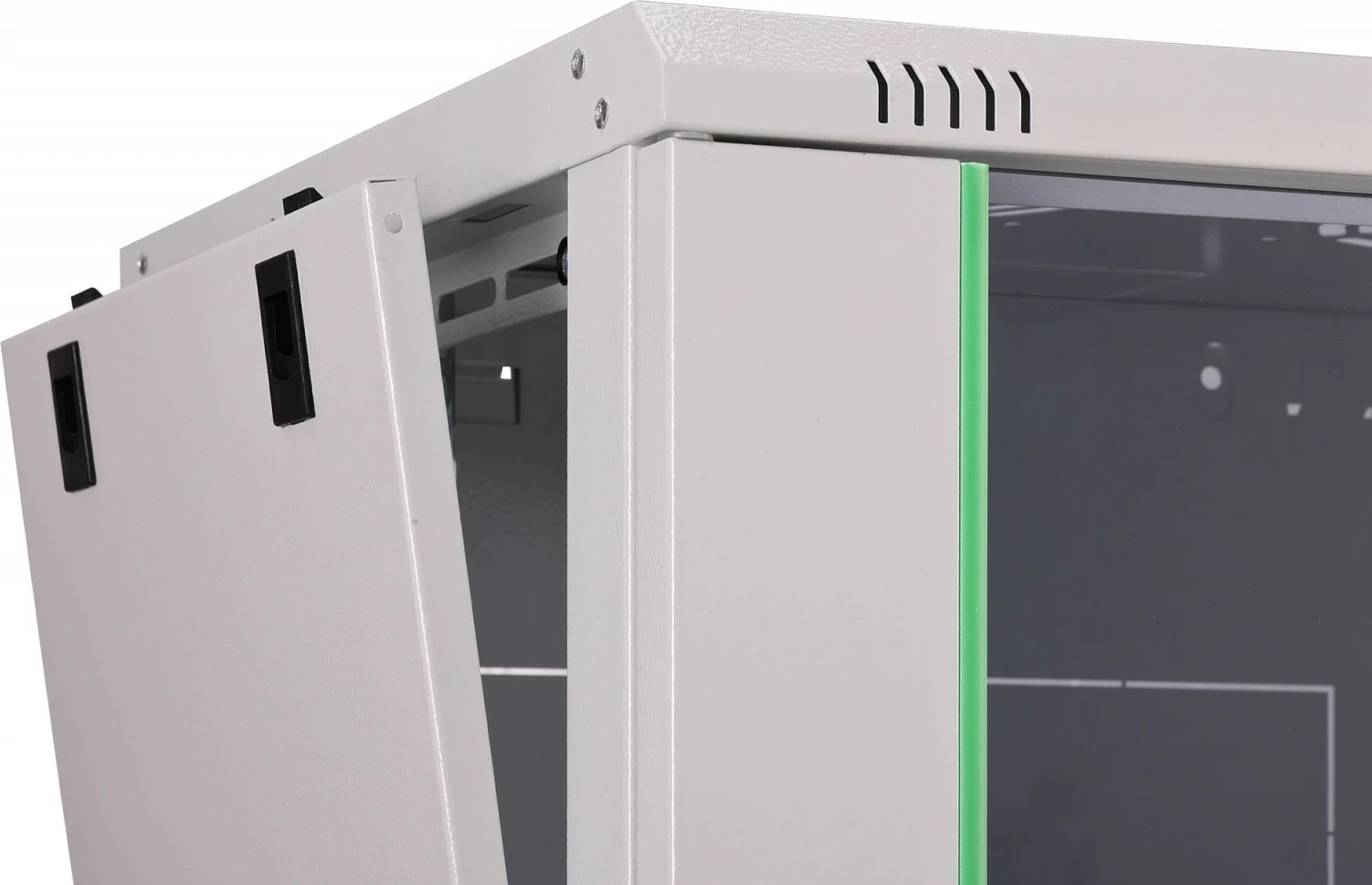 Kabinet rrjeti muror 19" 9U, Digitus, DN-37104, 474×600×450 mm, derë xhami, IP20, kapacitet ngarkese 60 kg, i pambledhur, gri