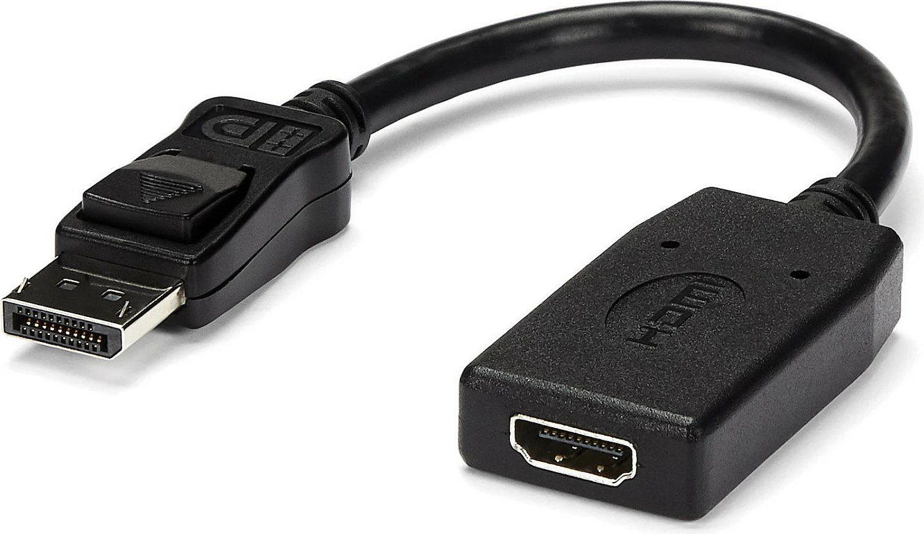 Adapter StarTech DP2HDMI DisplayPort në HDMI (DP mashkull/HDMI femër), 0.24 m, 1920x1200, i zi