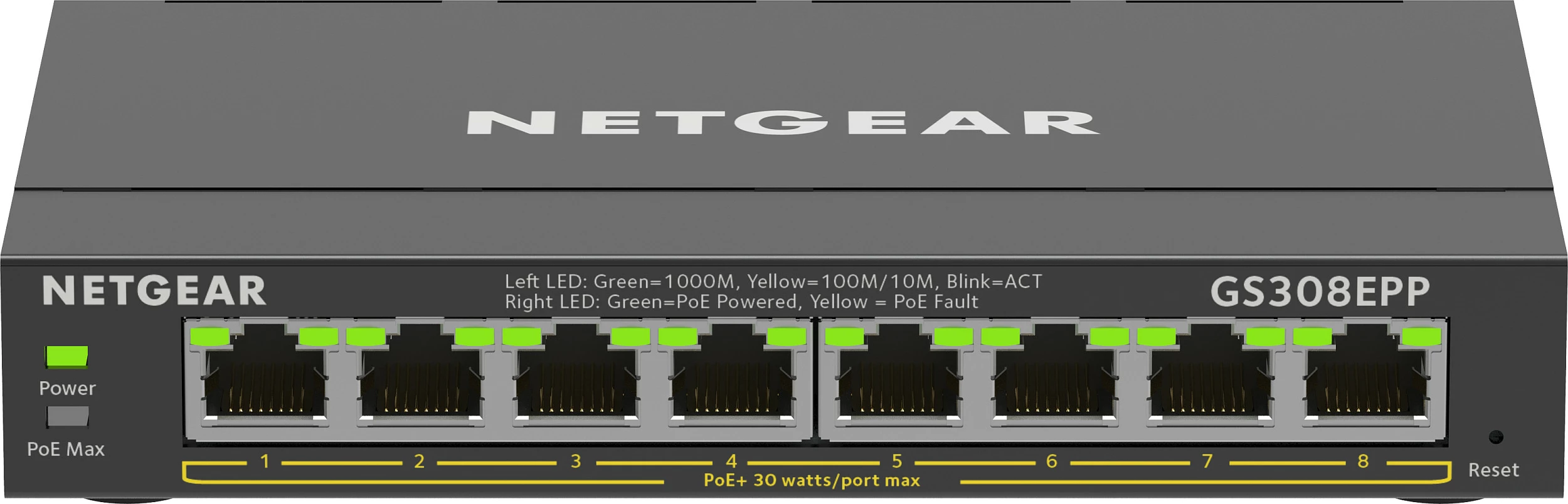 Switch NETGEAR 8-Port Gigabit Ethernet PoE+ GS308EPP, Managed, i zi