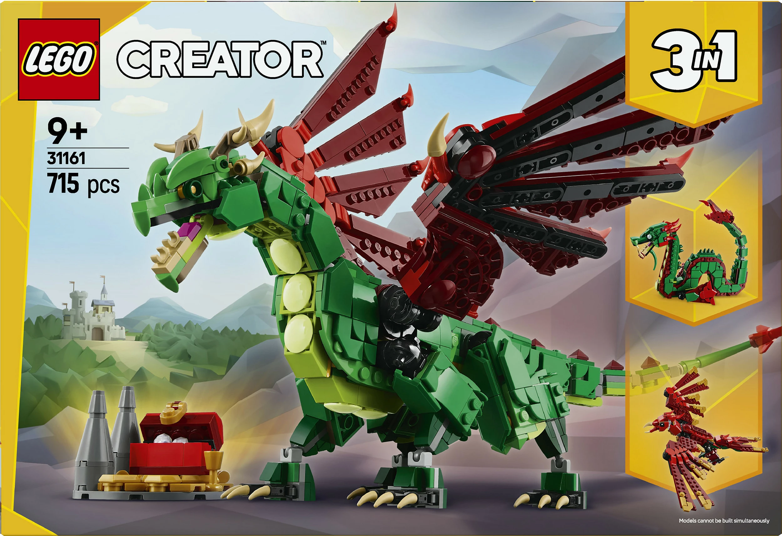 Set ndërtimi LEGO Creator Green Dragon 31161, shumëngjyrësh