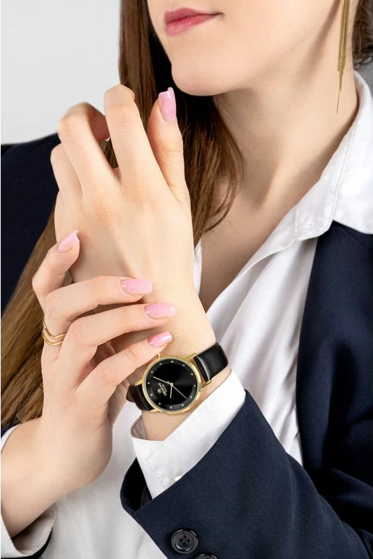 Orë dore femra Giewont GW4130-A4, e zezë dhe e artë, set