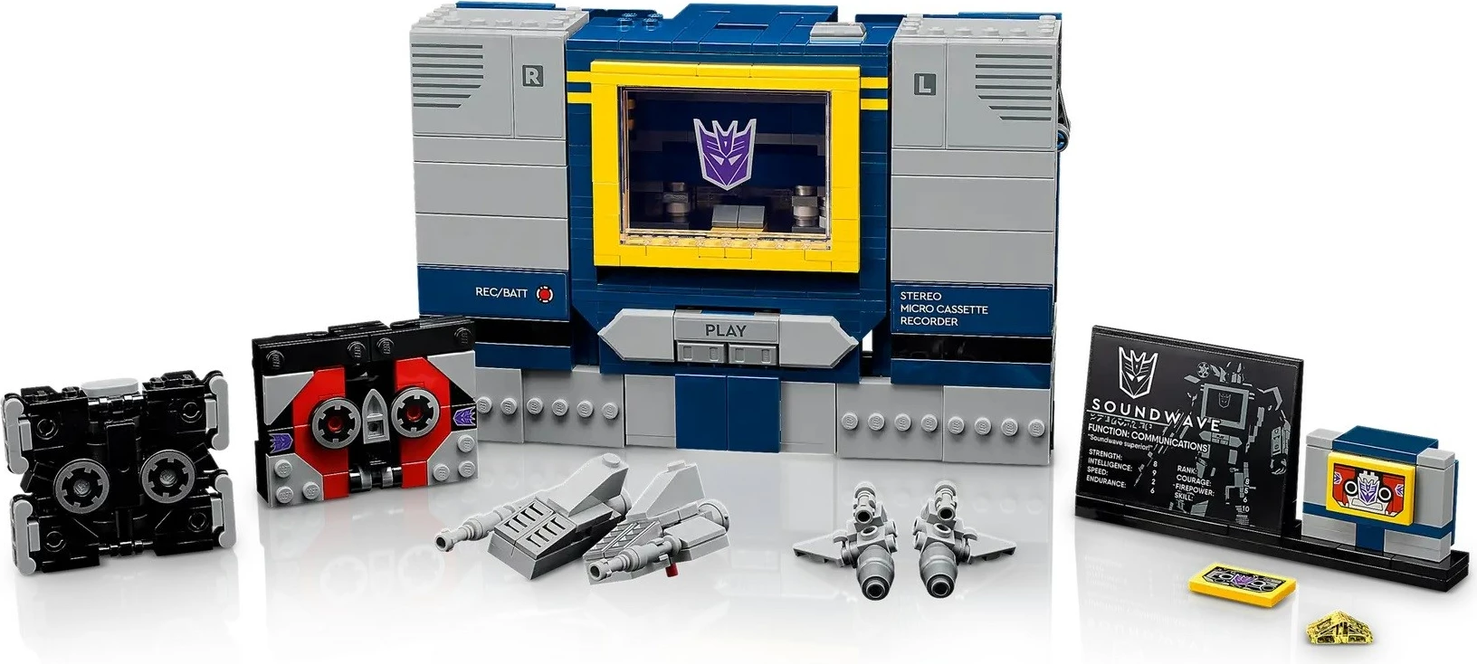 Set LEGO ICONS Transformers Soundwave 10358, për të rritur, 1508 pjesë