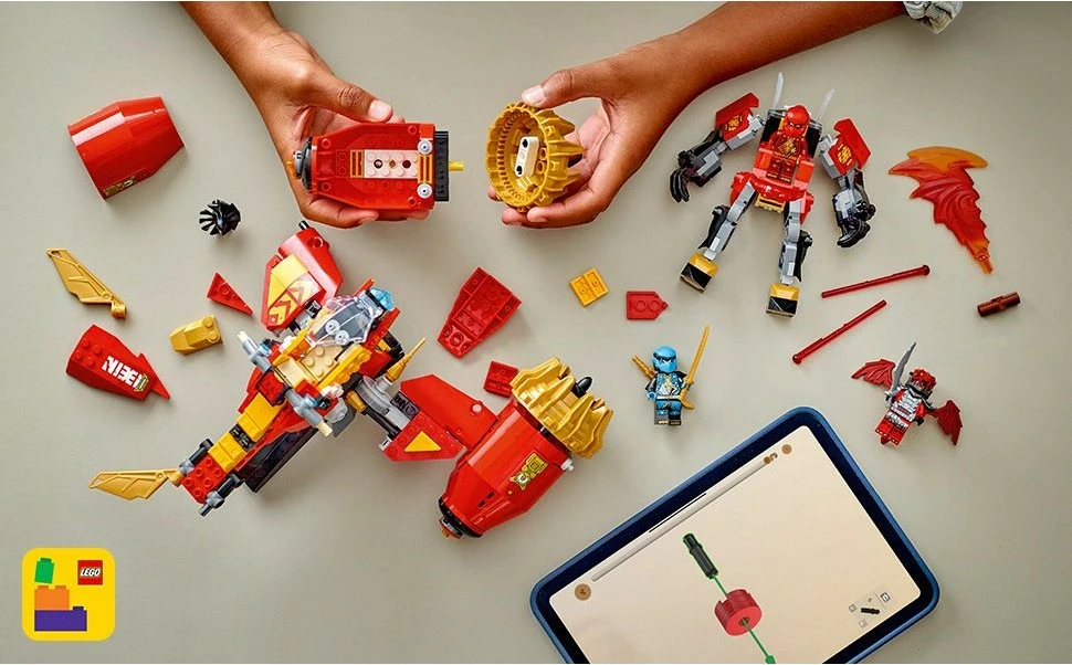 Set ndërtimi LEGO Ninjago 71830 Kais Mech Storm Rider, 333 pjesë, multikolor
