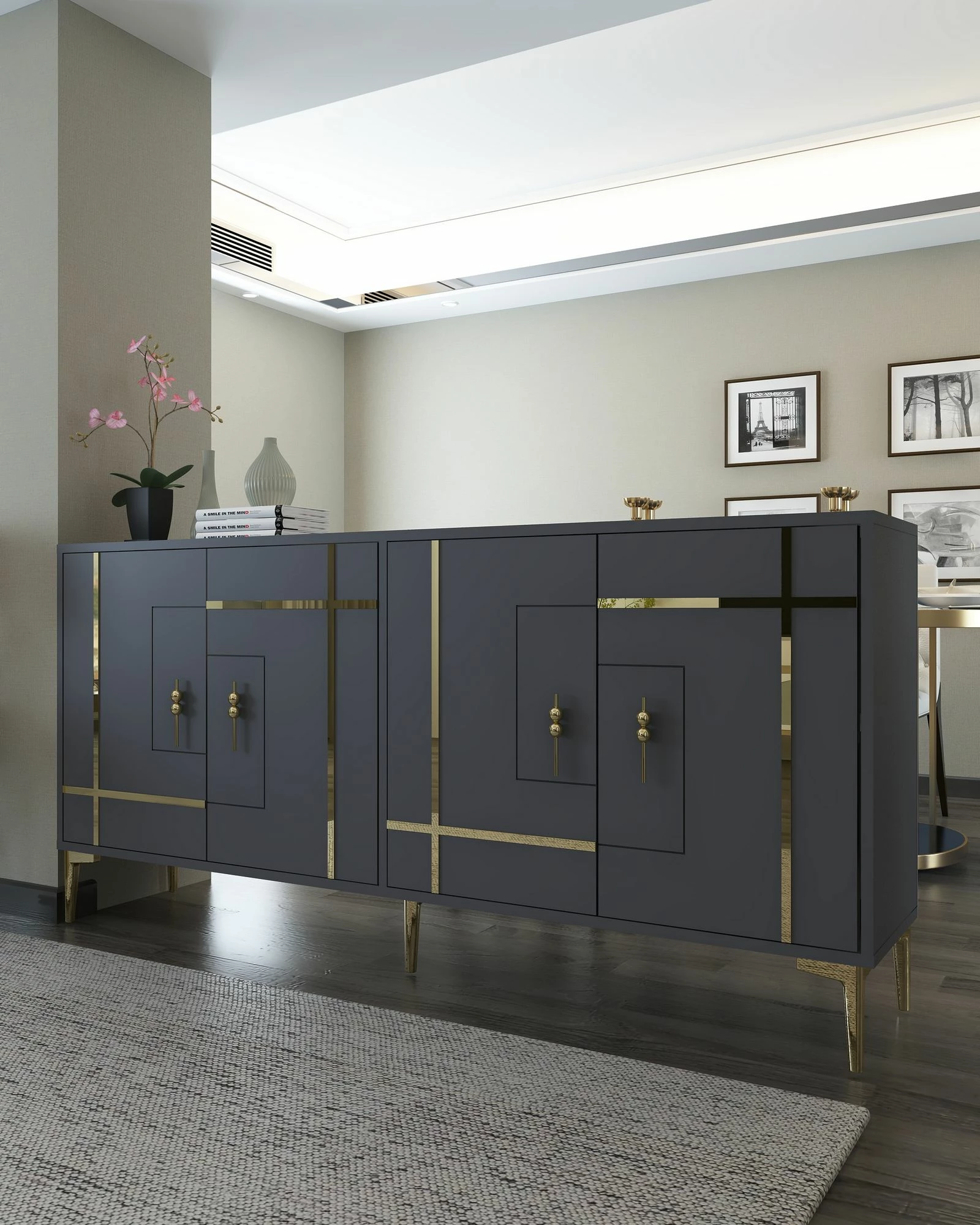 Konsol Skye Decor, antracit, ari