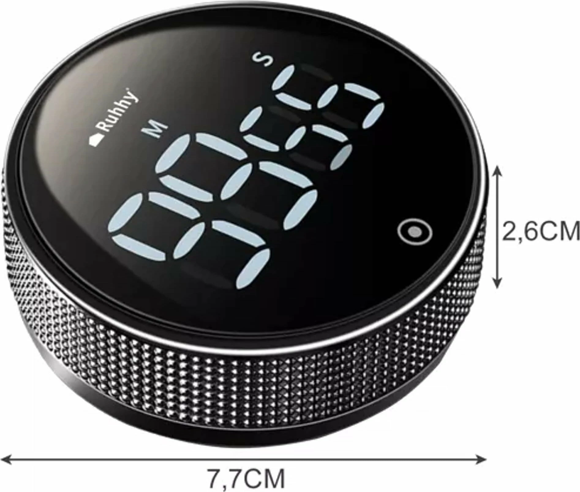 Timer digjital Tadar 5900779944022, magnetik, LCD, 0–99 min 55 sek, 3xAAA, e argjendtë