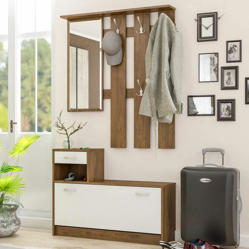 Mobilje hyrëse Jamie ngjyrë arre-bardhë 100x27,5x187cm