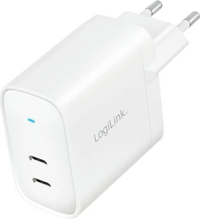 Karikues LogiLink 2xUSB-C 40W i bardhë